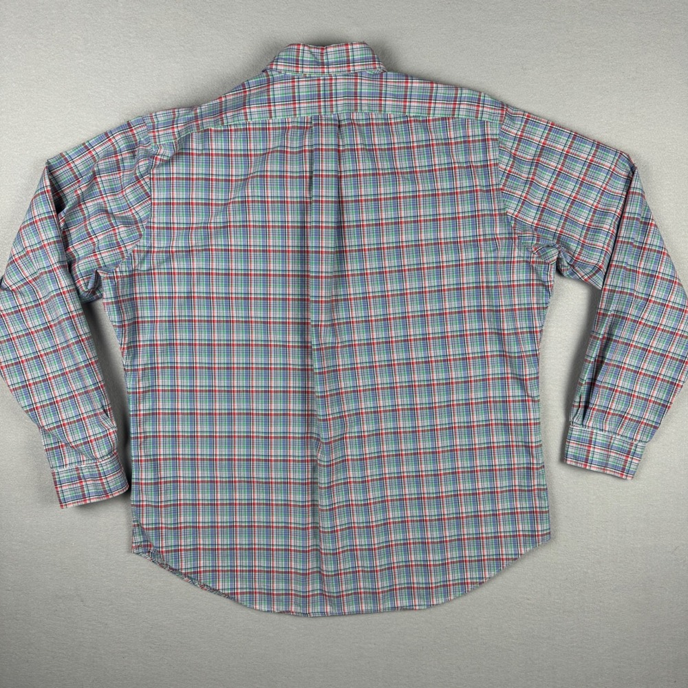 Ralph Lauren Mens XL Classic Fit Plaid Button Down Shirt Multi Color Red Pony - Picture 6 of 9